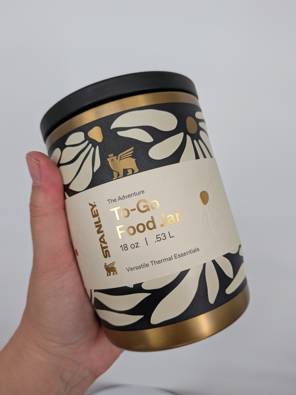NEW Stanley Black Gold Floral wild blossoms Adventure To-Go Food Jar 18 OZ 2026